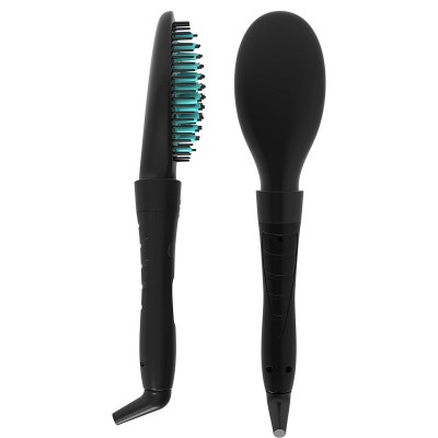 Ceramic hair straightener brush  hair curler and hair straightener comb set